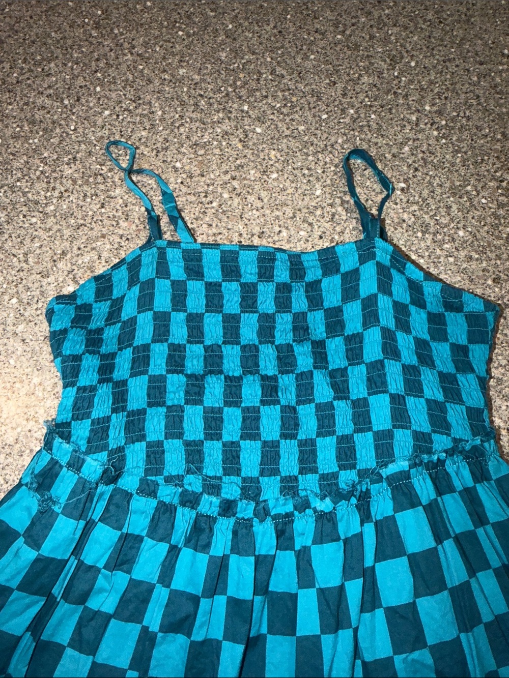 torrid Teal Checkerboard Tiered Maxi Dress - Picture 3 of 3